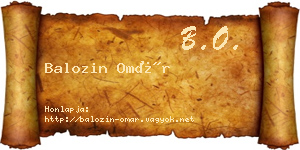 Balozin Omár névjegykártya